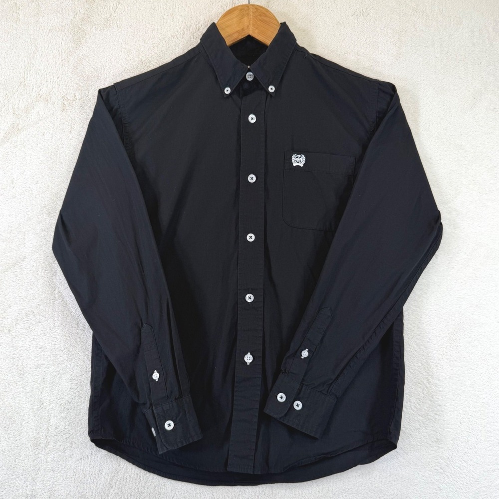 Cinch Youth Boys Black Long Sleeve Button Down Western Shirt Size M (10)